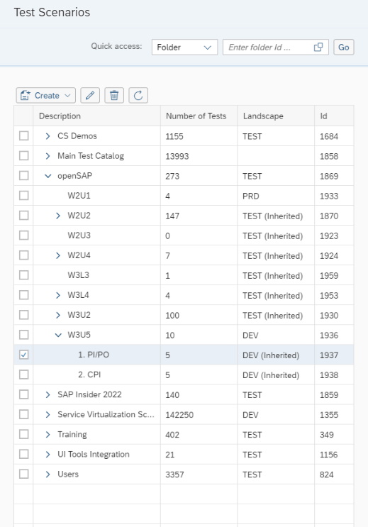 Test Scenarios section