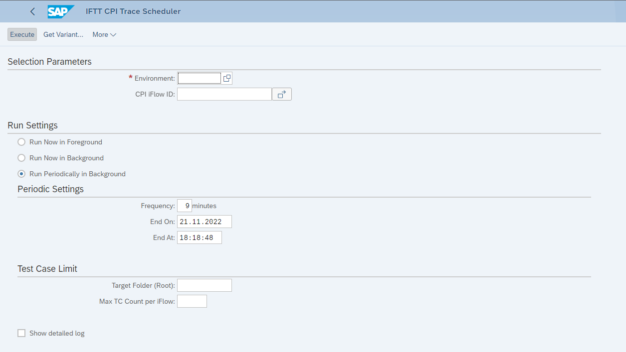 SAP CPI Robot Selection Parameters